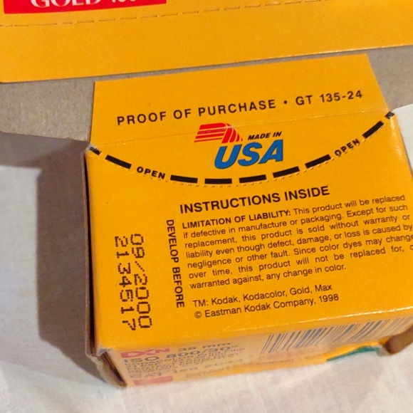 Kodak Gold Max 800/24 color film for zoom cameras expired new - Picture 5 of 6